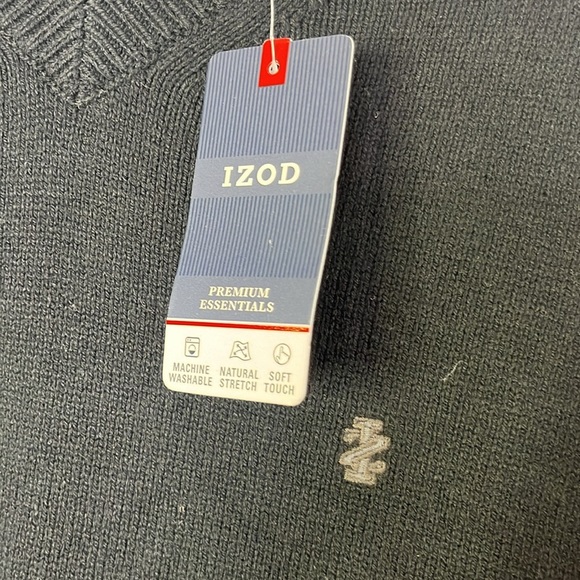 Izod Ribbed Knit V Neck Pullover Sweater Medium NWT - Picture 5 of 8